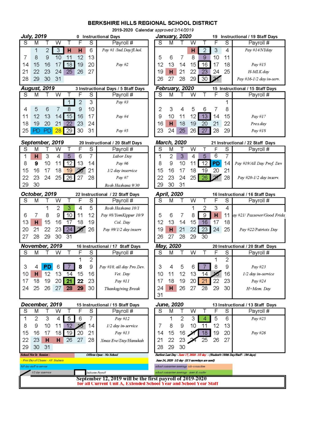 District Academic Calendar | Muddy Brook Regional Elementary School